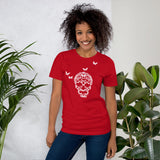 Skull Made of Butterflies Short-Sleeve Unisex Butterfly T-Shirt for Women and Men + House Of HaHa Best Cool Funniest Funny Gifts