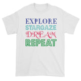 Explore Stargaze Dream Repeat Men's Short Sleeve T-shirt + House Of HaHa Best Cool Funniest Funny Gifts