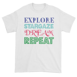 Explore Stargaze Dream Repeat Men's Short Sleeve T-shirt + House Of HaHa Best Cool Funniest Funny Gifts