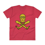 Droid Skull Crossbones Star Wars Pirate Rebels C3PO Parody Men's V-Neck T-Shirt - House Of HaHa