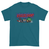 Eggcelsior! Marvel's Avengers Stan Lee Parody Portrait Excelsior Men's Short Sleeve T-Shirt + House Of HaHa Best Cool Funniest Funny Gifts