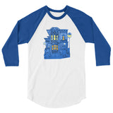 Blue Victorian San Francisco 3/4 Sleeve Raglan Shirt by Nathalie Fabri + House Of HaHa Best Cool Funniest Funny Gifts