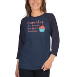Cupcakes the Friends You Bake Yourself Raglan Shirt + House Of HaHa Best Cool Funniest Funny Gifts