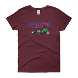 Eggcelsior! Marvel's Avengers Stan Lee Parody Portrait Excelsior Women's Short Sleeve T-Shirt + House Of HaHa Best Cool Funniest Funny Gifts