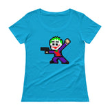 Joker Perler Art Ladies' Scoopneck T-Shirt by Silva Linings + House Of HaHa Best Cool Funniest Funny Gifts