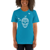 Skull Made of Butterflies Short-Sleeve Unisex Butterfly T-Shirt for Women and Men + House Of HaHa Best Cool Funniest Funny Gifts