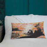 Coastal Beauty Premium Decorative Throw Pillow inspired by Newport Oregon + House Of HaHa Best Cool Funniest Funny Gifts