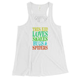 This Kid Loves Snakes Bugs Spiders Creepy Critters Women's Flowy Racerback Tank Top + House Of HaHa Best Cool Funniest Funny Gifts