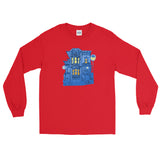 Blue Victorian San Francisco Long Sleeve T-Shirt by Nathalie Fabri + House Of HaHa Best Cool Funniest Funny Gifts