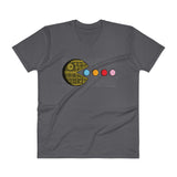 PAC-MOON Death Star Pac-Man Mashup Men's V-Neck T-Shirt by Aaron Gardy + House Of HaHa Best Cool Funniest Funny Gifts