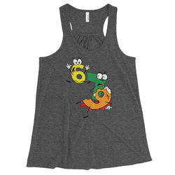 Why was 6 Afraid of 7 Seven Ate Nine Cute Zombie Pun Women's Flowy Racerback Tank + House Of HaHa Best Cool Funniest Funny Gifts