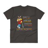 Barbrabarian Men's V-Neck T-Shirt + House Of HaHa Best Cool Funniest Funny Gifts