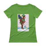 Werewolf Shaving in the Shower Ladies' Scoopneck T-Shirt + House Of HaHa Best Cool Funniest Funny Gifts