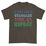 Explore Stargaze Dream Repeat Men's Short Sleeve T-shirt + House Of HaHa Best Cool Funniest Funny Gifts