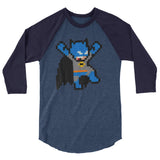 Batman Perler Art 3/4 Sleeve Raglan Shirt by Silva Linings + House Of HaHa Best Cool Funniest Funny Gifts