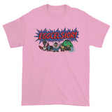 Eggcelsior! Marvel's Avengers Stan Lee Parody Portrait Excelsior Men's Short Sleeve T-Shirt + House Of HaHa Best Cool Funniest Funny Gifts