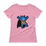 Batman Perler Art Ladies' Scoopneck T-Shirt by Silva Linings + House Of HaHa Best Cool Funniest Funny Gifts