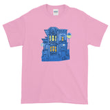 Blue Victorian San Francisco Short-Sleeve T-Shirt by Nathalie Fabri + House Of HaHa Best Cool Funniest Funny Gifts