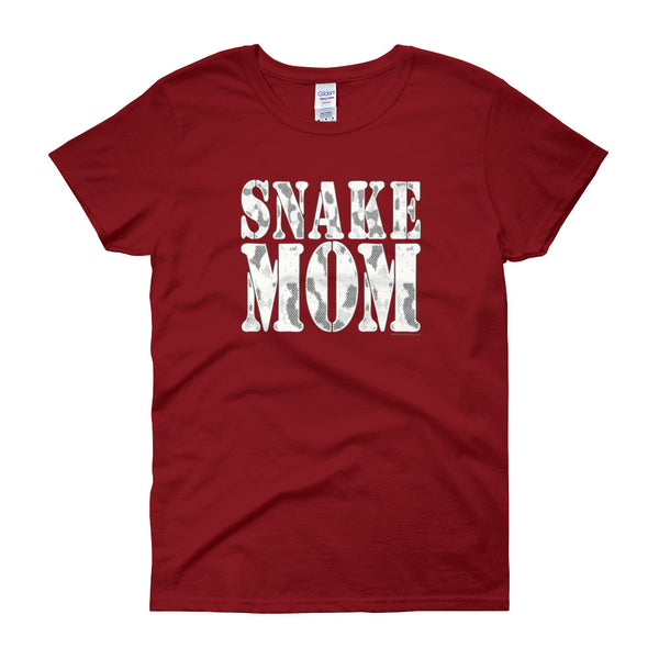 Proud Snake Mom Herping Herpetology Herper Snakes Women's Short Sleeve T-Shirt + House Of HaHa Best Cool Funniest Funny Gifts