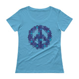 Puzzle Peace Sign Autism Spectrum Asperger Awareness Ladies' Scoopneck T-Shirt + House Of HaHa Best Cool Funniest Funny Gifts