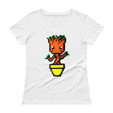Baby Groot Perler Art Ladies' Scoopneck T-Shirt by Aubrey Silva + House Of HaHa Best Cool Funniest Funny Gifts