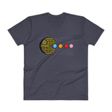 PAC-MOON Death Star Pac-Man Mashup Men's V-Neck T-Shirt by Aaron Gardy + House Of HaHa Best Cool Funniest Funny Gifts