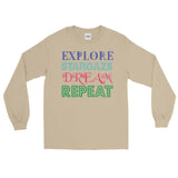 Explore Stargaze Dream Repeat Men's Long Sleeve T-Shirt + House Of HaHa Best Cool Funniest Funny Gifts
