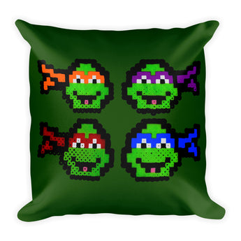 Ninja Turtles Perler Art Square Pillow by Aubrey Silva + House Of HaHa Best Cool Funniest Funny Gifts