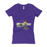 April in New York TMNT Are You a Ninja? Sewer Turtle Women's V-Neck T-shirt + House Of HaHa Best Cool Funniest Funny Gifts