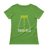Safe Travels Vacation Road Trip Highway Driving Ladies' Scoopneck T-Shirt + House Of HaHa Best Cool Funniest Funny Gifts
