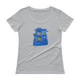 Blue Victorian San Francisco Ladies' Scoopneck T-Shirt by Nathalie Fabri + House Of HaHa Best Cool Funniest Funny Gifts