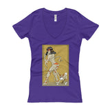 Mummy Pin-Up Women's V-Neck T-Shirt + House Of HaHa Best Cool Funniest Funny Gifts