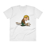 Why's Everybody Always Picking On Me? V-Neck Aquaman Charlie Brown Mash-Up T-Shirt - House Of HaHa