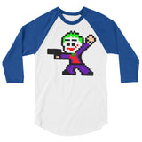 Joker Perler Art 3/4 Sleeve Raglan Shirt by Silva Linings + House Of HaHa Best Cool Funniest Funny Gifts