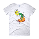 Why was 6 Afraid of 7 Seven Ate Nine Cute Zombie Pun Women's Short Sleeve T-shirt + House Of HaHa Best Cool Funniest Funny Gifts