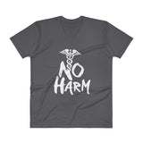 No Harm Caduceus EMT Paramedic Medical Symbol  V-Neck T-Shirt + House Of HaHa Best Cool Funniest Funny Gifts