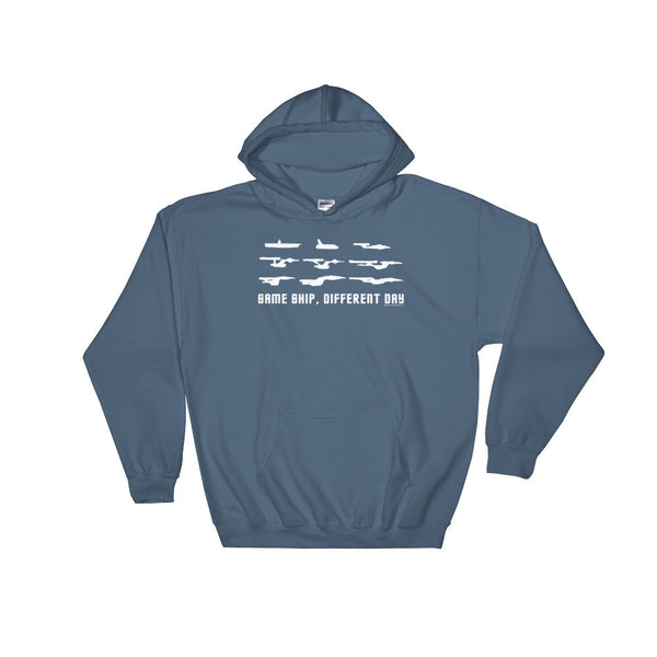 Same Ship Different Day Star Trek Enterprise Parody Fan Homage Hooded Hoodie Sweatshirt + House Of HaHa Best Cool Funniest Funny Gifts