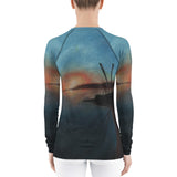 Sand Lake Estuary Sunset Oregon Coast  Dunes ATV Women's Rash Guard + House Of HaHa Best Cool Funniest Funny Gifts