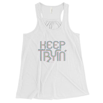 Keep Tryin' Triathlon Training Motivational Perseverance Women's Flowy Racerback Tank Top + House Of HaHa Best Cool Funniest Funny Gifts