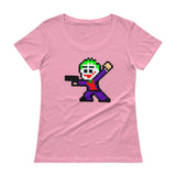 Joker Perler Art Ladies' Scoopneck T-Shirt by Silva Linings + House Of HaHa Best Cool Funniest Funny Gifts