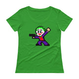 Joker Perler Art Ladies' Scoopneck T-Shirt by Silva Linings + House Of HaHa Best Cool Funniest Funny Gifts