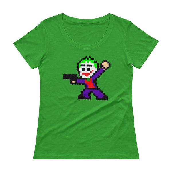 Joker Perler Art Ladies' Scoopneck T-Shirt by Silva Linings + House Of HaHa Best Cool Funniest Funny Gifts