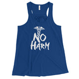 No Harm Caduceus EMT Paramedic Medical Symbol Women's Flowy Racerback Tank Top + House Of HaHa Best Cool Funniest Funny Gifts