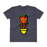 Baby Groot Perler Art  V-Neck T-Shirt by Aubrey Silva + House Of HaHa Best Cool Funniest Funny Gifts