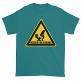 Watch for Sharks in the Toilets Caution Sign Warning Men's Short Sleeve T-Shirt + House Of HaHa Best Cool Funniest Funny Gifts