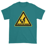 Watch for Sharks in the Toilets Caution Sign Warning Men's Short Sleeve T-Shirt + House Of HaHa Best Cool Funniest Funny Gifts