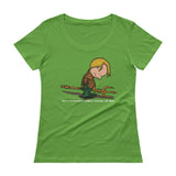 Why's Everybody Always Picking On Me? Ladies' Scoopneck Aquaman Charlie Brown Mash-Up T-Shirt - House Of HaHa