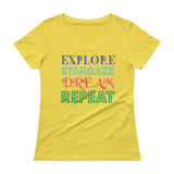 Explore Stargaze Dream Repeat Ladies' Scoopneck T-Shirt + House Of HaHa Best Cool Funniest Funny Gifts