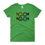 Ninja Turtles Perler Art Women's Short Sleeve T-Shirt by Aubrey Silva + House Of HaHa Best Cool Funniest Funny Gifts