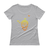 Butterfly Skull Ladies' Scoopneck Women's T-Shirt - House Of HaHa